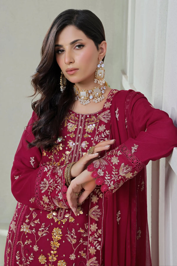 Wardah Uzair Embellished Chiffon Gleam Wedding Wear WAR52