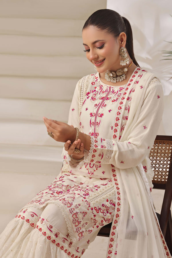 Wardah Uzair Embroidered Chiffon Gharara WAR60