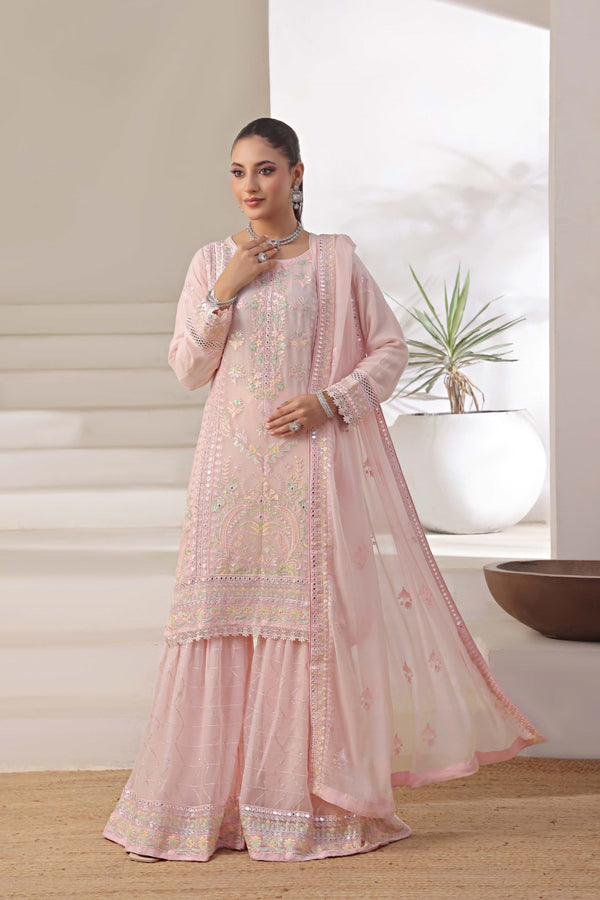 Wardah Uzair Embroidered Chiffon Gharara WAR61