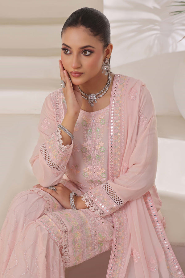 Wardah Uzair Embroidered Chiffon Gharara WAR61