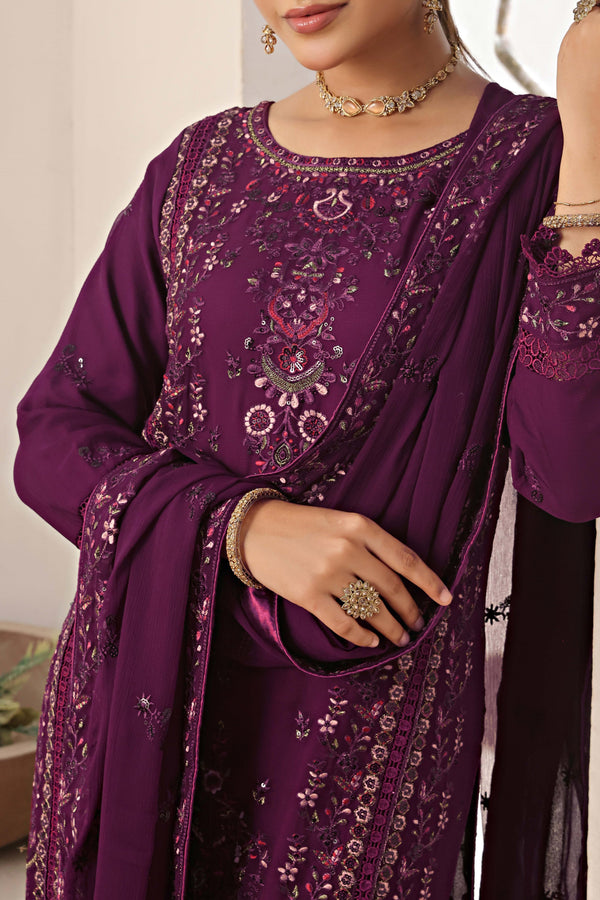 Wardah Uzair Embroidered Chiffon Gharara WAR62