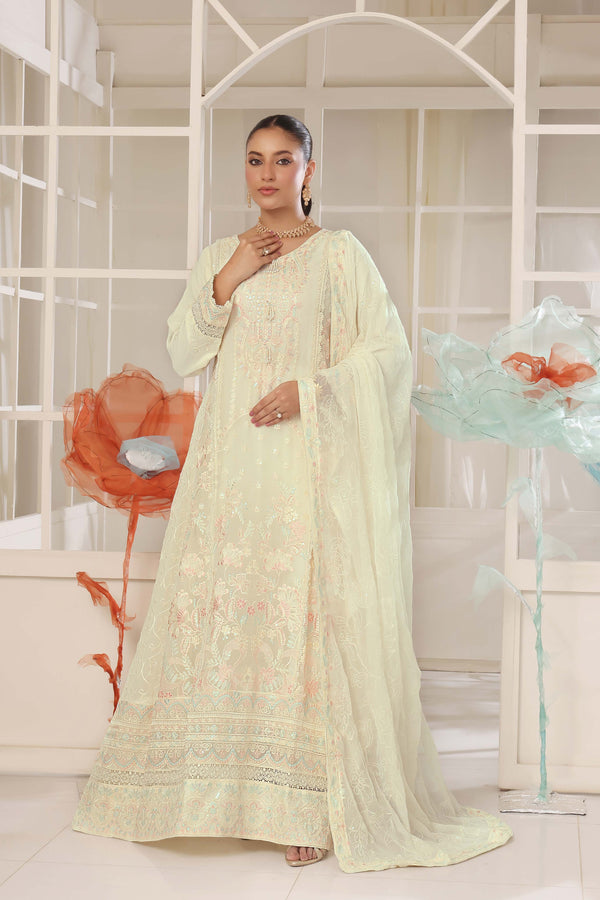 Wardah Uzair Embroidered Chiffon Gown Maxi Dress WAR65