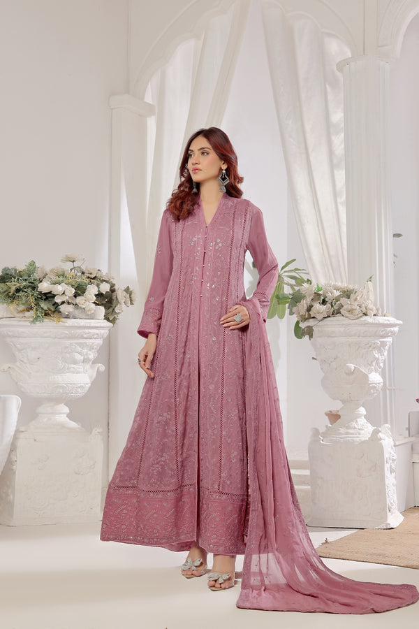 Wardah Uzair Embroidered Chiffon Maxi Dress Sitara-e-Nazneen WAR46