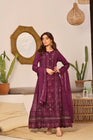 Wardah Uzair Embroidered Chiffon Maxi Dress Zavera WAR44