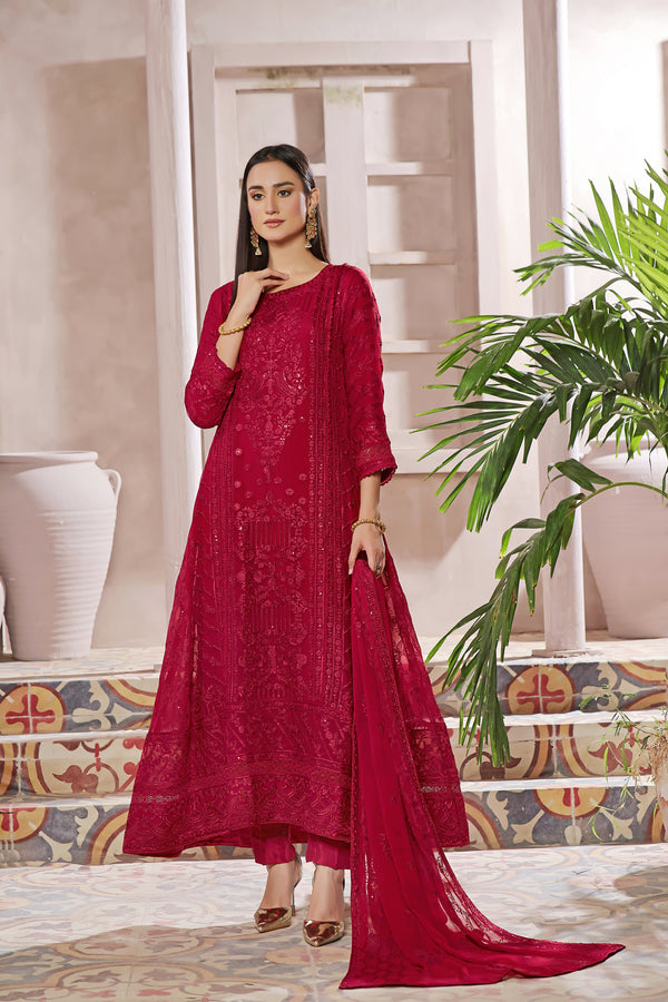 Wardah Uzair Embroidered Chiffon Maxi Dress Amirah WAR45