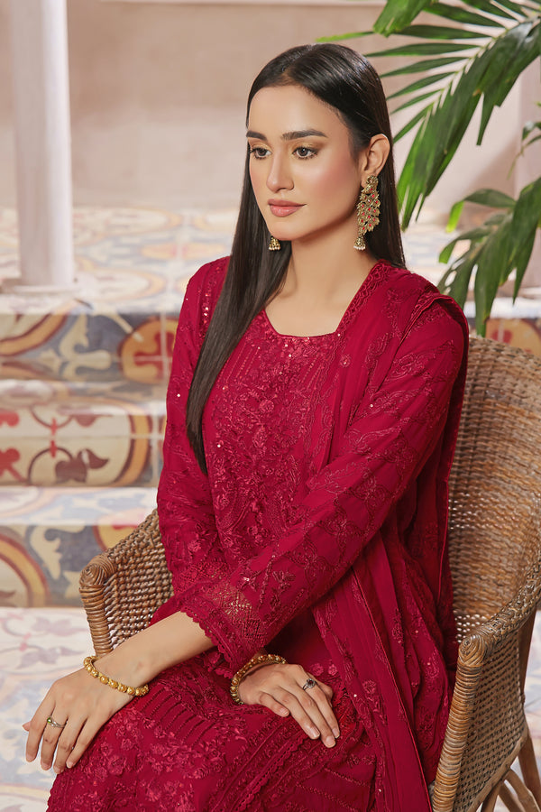 Wardah Uzair Embroidered Chiffon Maxi Dress Amirah WAR45