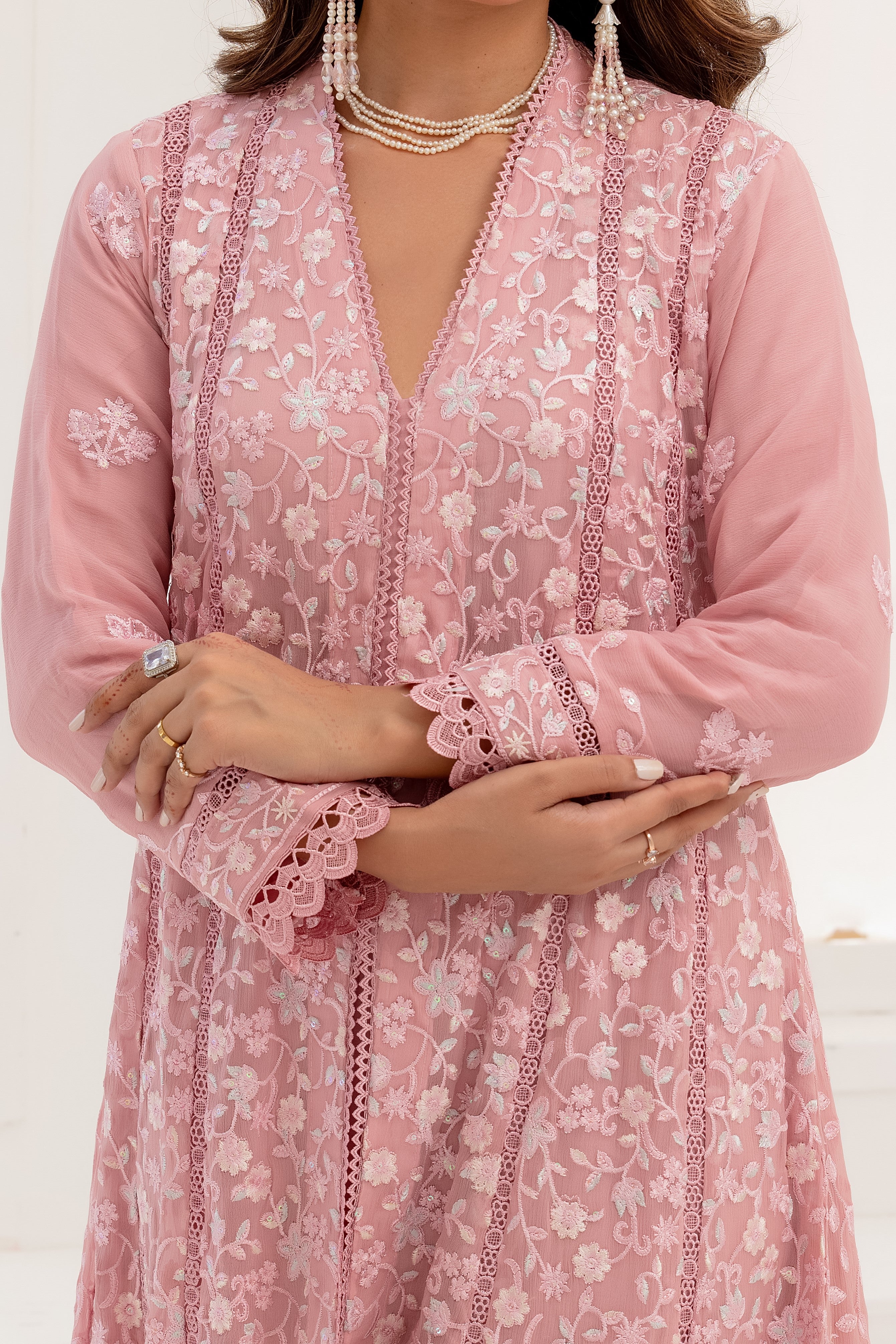 Wardah Uzair Embroidered Chiffon Maxi Dress WAR54