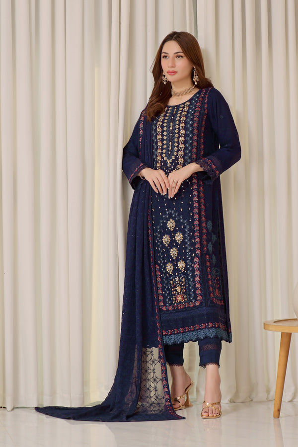 Wardah Uzair Embellished Chiffon Kehkashan Wedding Wear WAR35