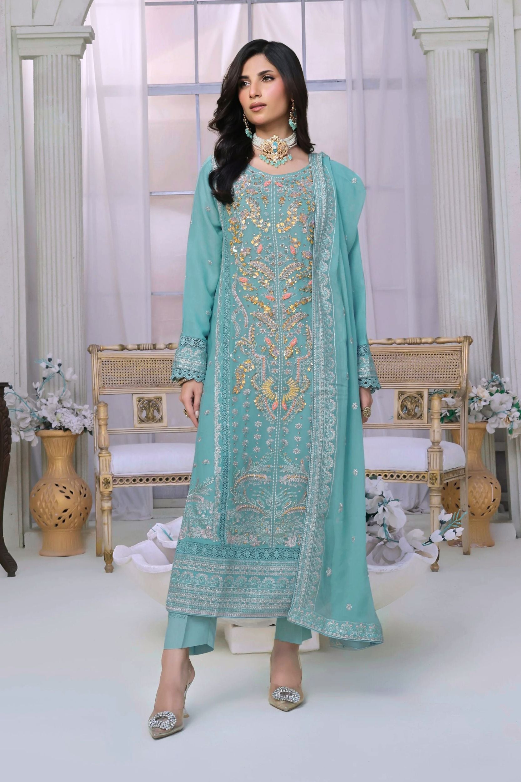 Wardah Uzair Embellished Chiffon Opulence Wedding Wear WAR53