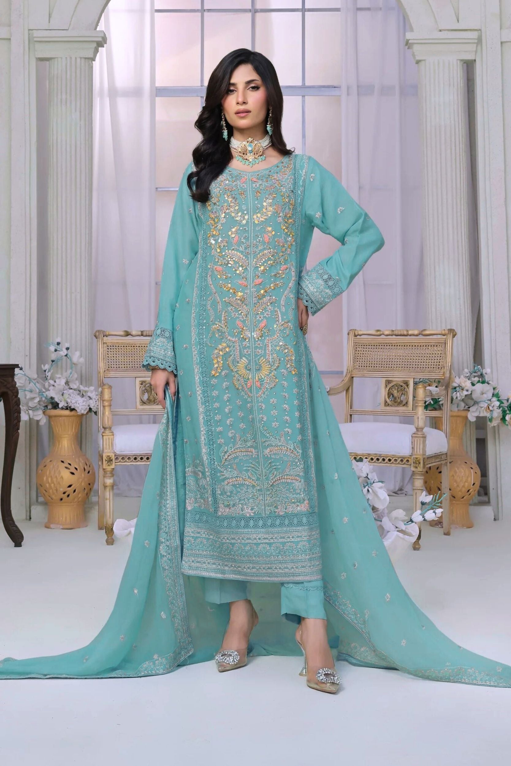 Wardah Uzair Embellished Chiffon Opulence Wedding Wear WAR53