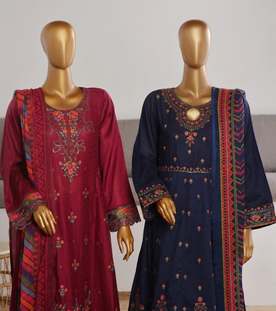 Bin Saeed Embroidered Jacquard Frock BIN187 - Designer dhaage