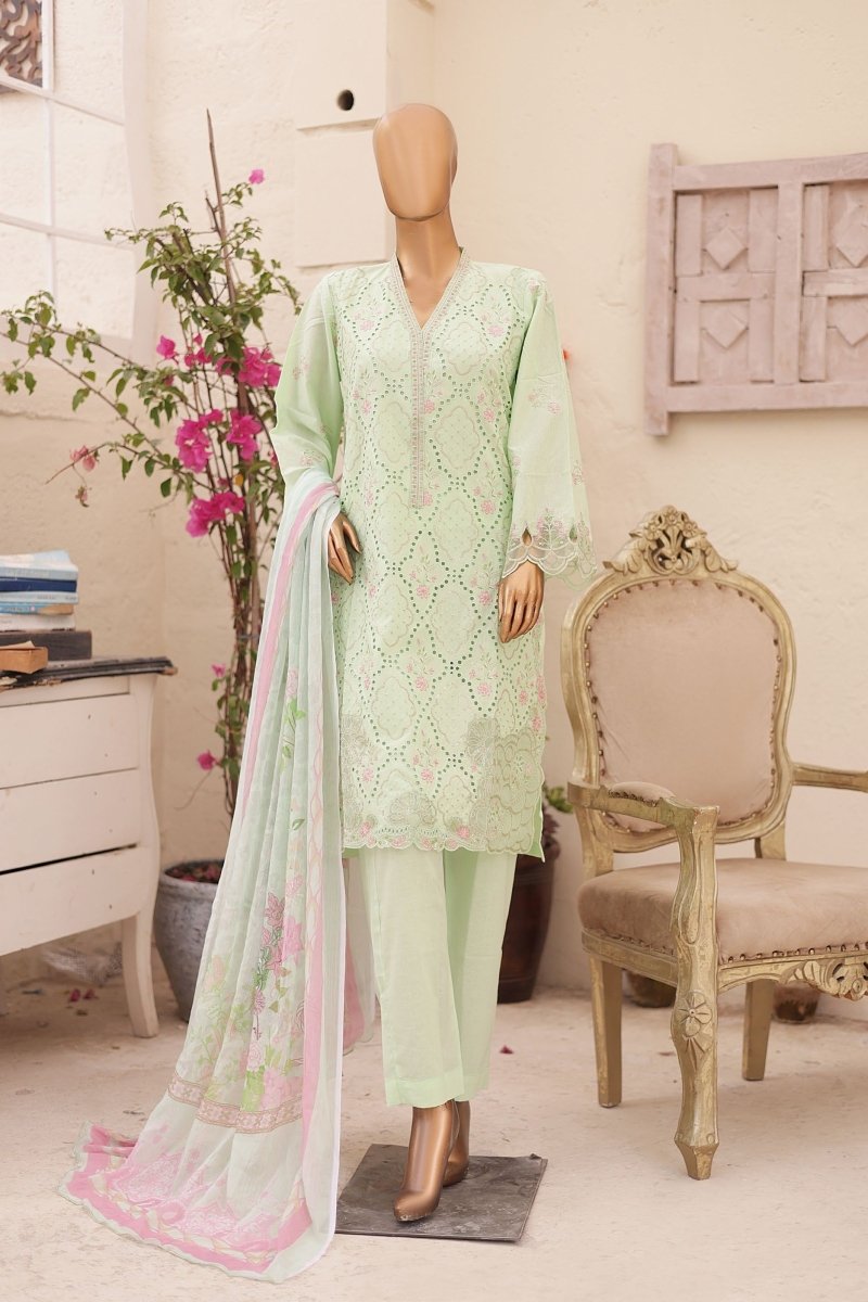 Bin Saeed Embroidered Cotton Stitched 3 Piece Suit - LF-101 - BS25PCV3 - Blue - Summer Collection main image 1