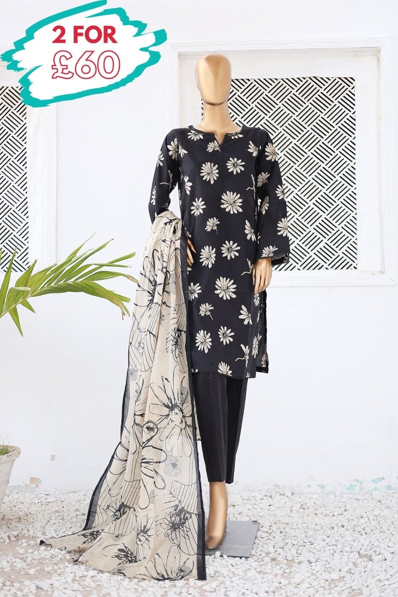Bin Saeed Chikankari Lawn Stitched 3 Piece Suit - D-08 - BS25LC - Green - Summer Collection