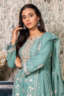 Embellished Chiffon Wedding Wear A - line Maxi Dress SEL03 - Designer dhaage