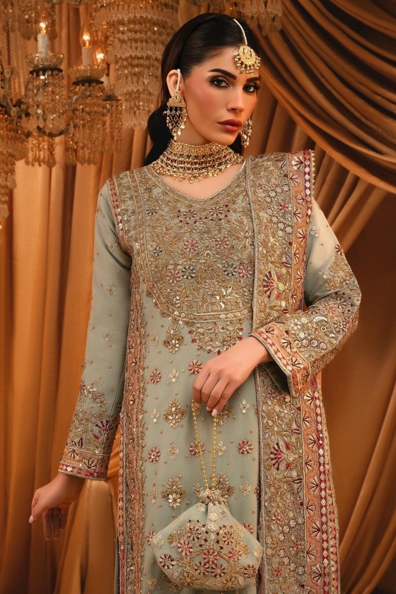 Haseens Sahar Pakistani Wedding Wear Chiffon Suit HAS07-Designer dhaage