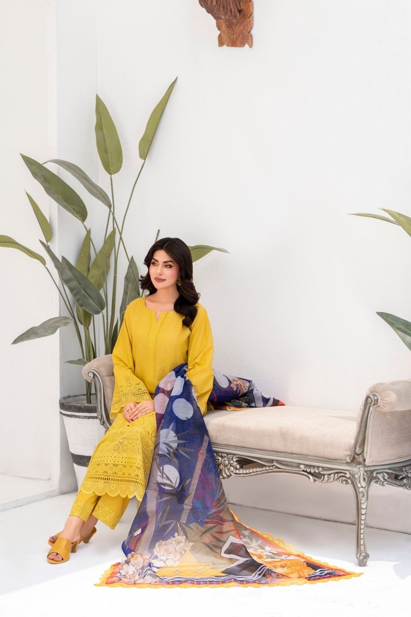 Karma Embroidered Chikankari Cotton Lawn Suit KAR119 - Designer dhaage