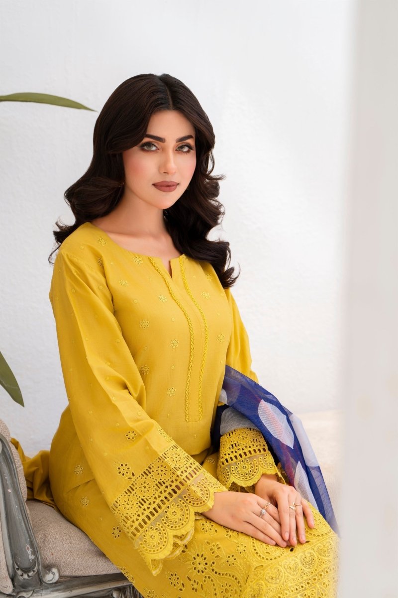 Karma Embroidered Chikankari Cotton Lawn Suit KAR119 - Designer dhaage