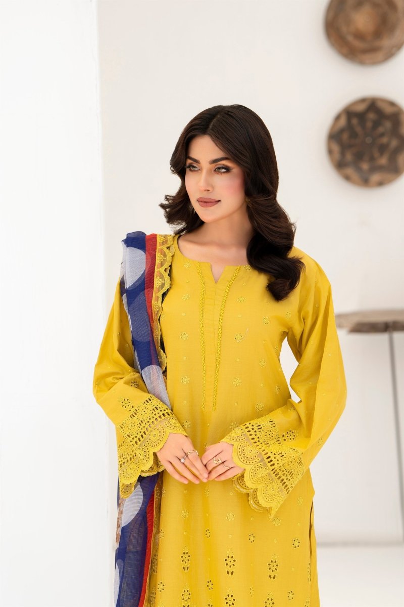 Karma Embroidered Chikankari Cotton Lawn Suit KAR119 - Designer dhaage