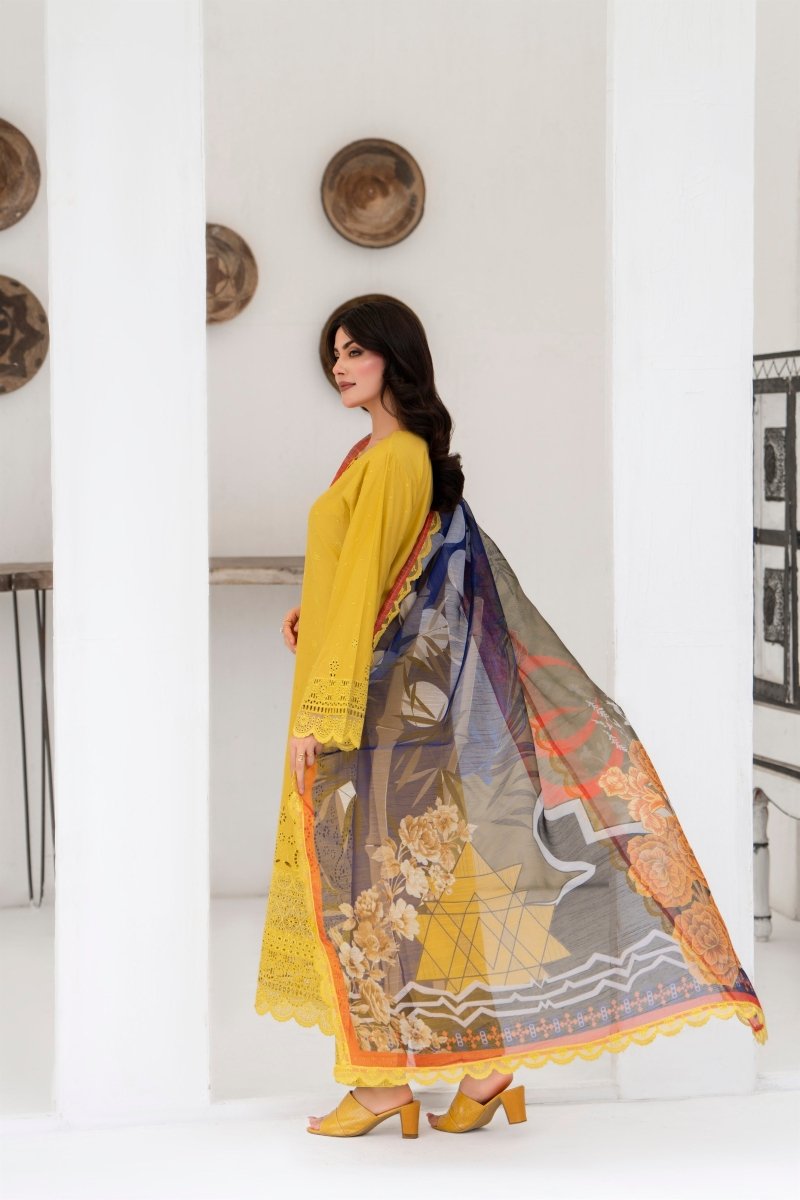 Karma Embroidered Chikankari Cotton Lawn Suit KAR119 - Designer dhaage