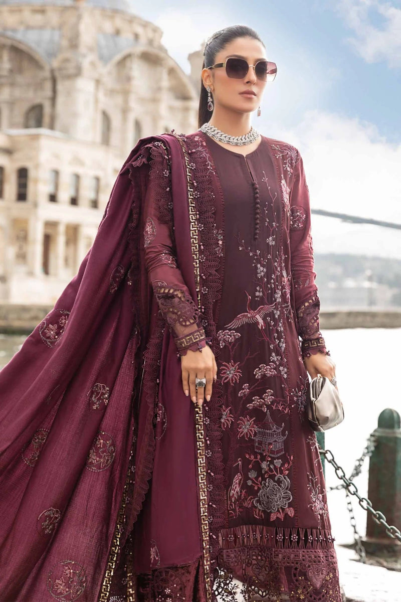 Maria B Luxury Linen Pakistani Suit MAR142 - Designer dhaage