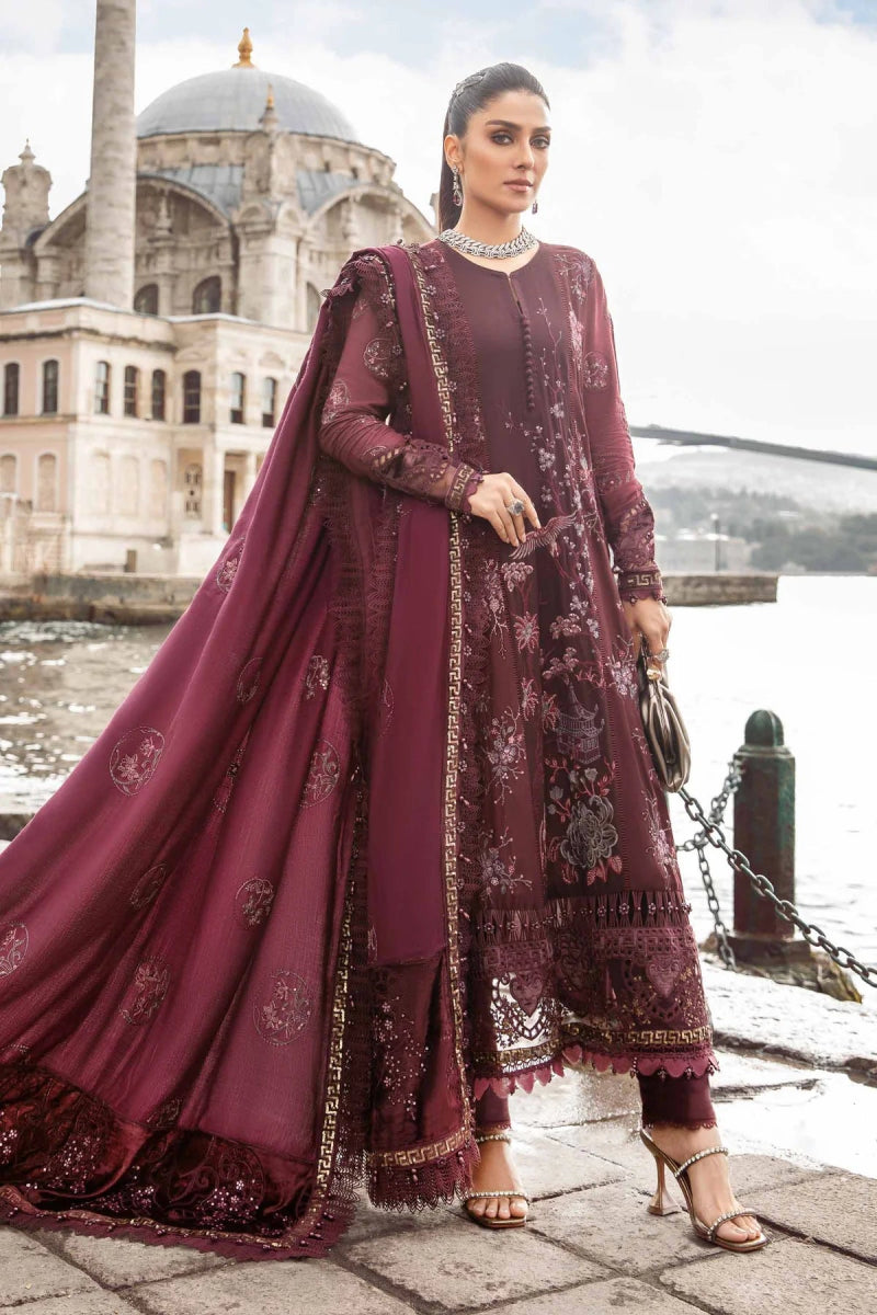 Maria B Luxury Linen Pakistani Suit MAR142 - Designer dhaage