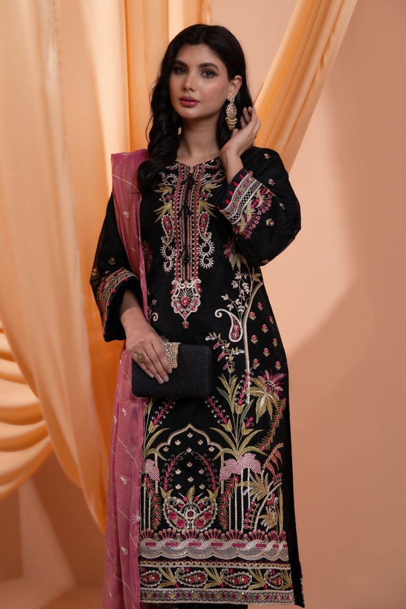 Mihrimah Embroidered Organza 3 Piece Suit MIH100 - Designer dhaage
