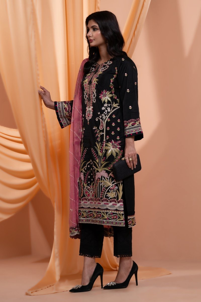 Mihrimah Embroidered Organza 3 Piece Suit MIH100 - Designer dhaage