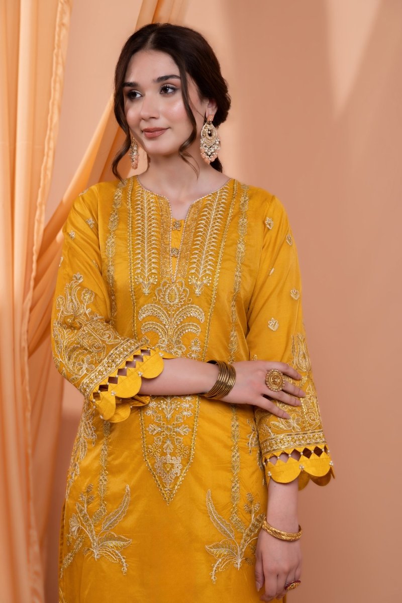 Mihrimah Embroidered Organza 3 Piece Suit MIH96 - Designer dhaage