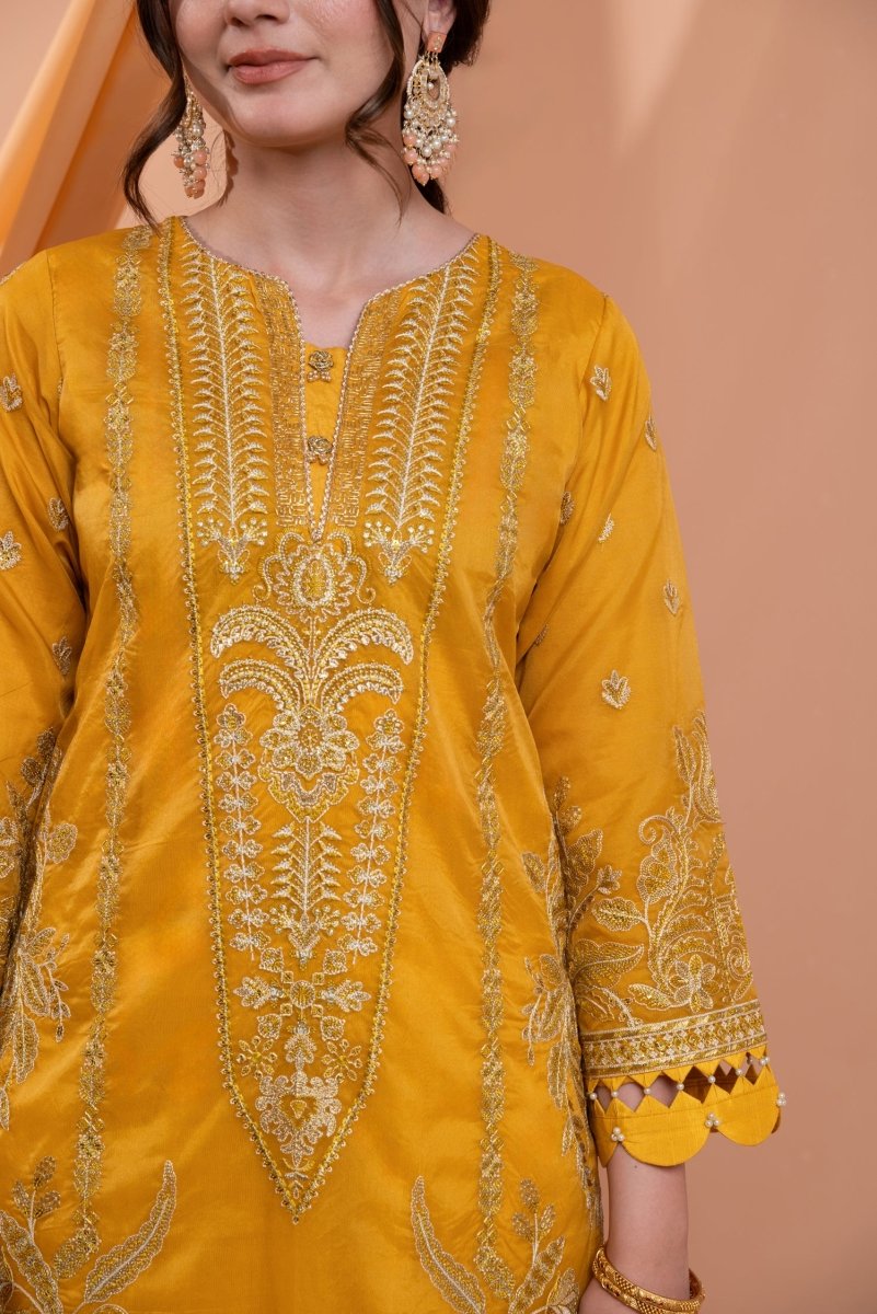 Mihrimah Embroidered Organza 3 Piece Suit MIH96 - Designer dhaage