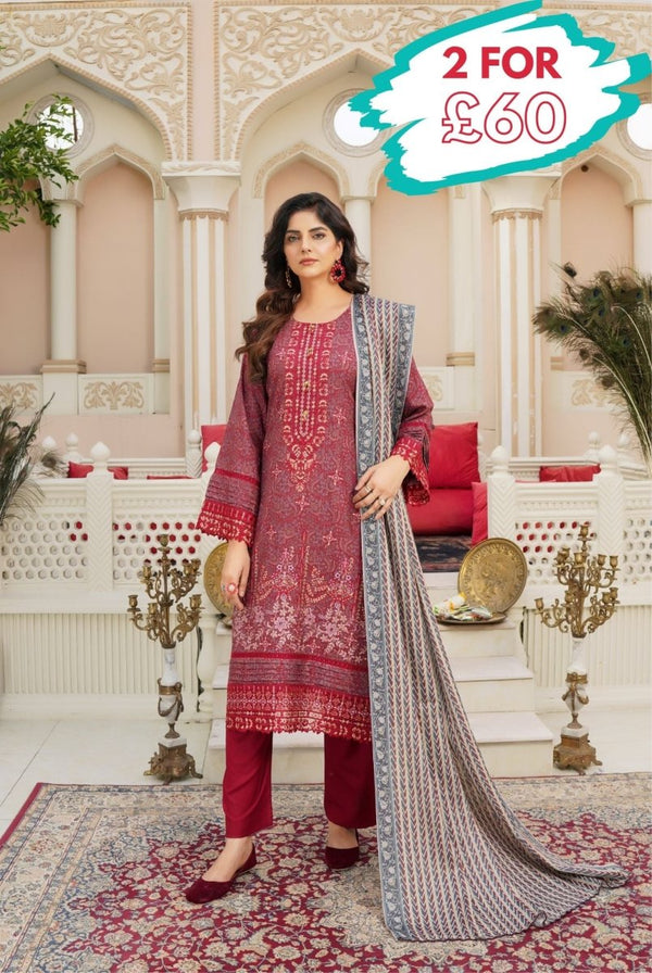Munira Dhanak 3 Piece Pakistani Suit MUN580 - Designer dhaage