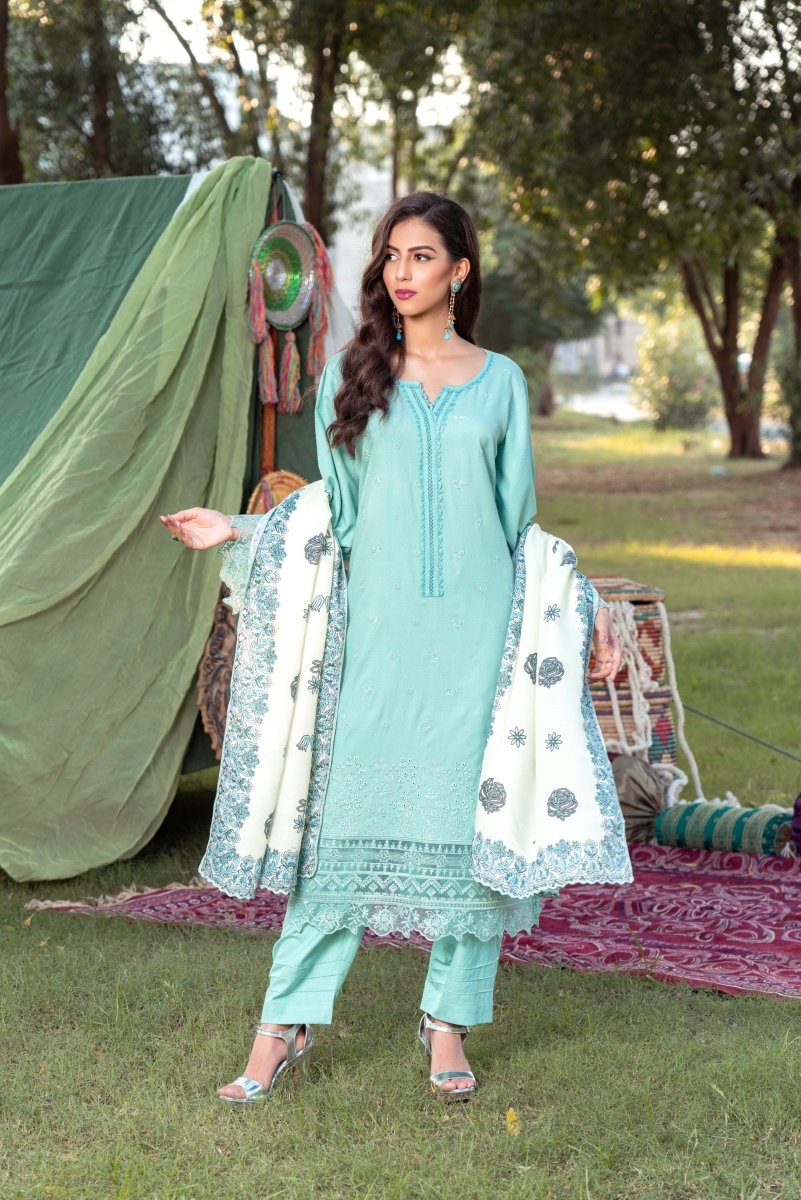 Munira Dhanak 3 Piece Pakistani Suit MUN604 - Designer dhaage