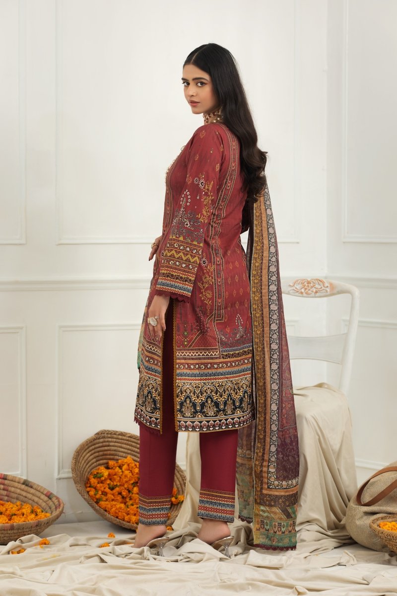 Parishey Cambric 3 Piece Suit PAR02-Designer dhaage