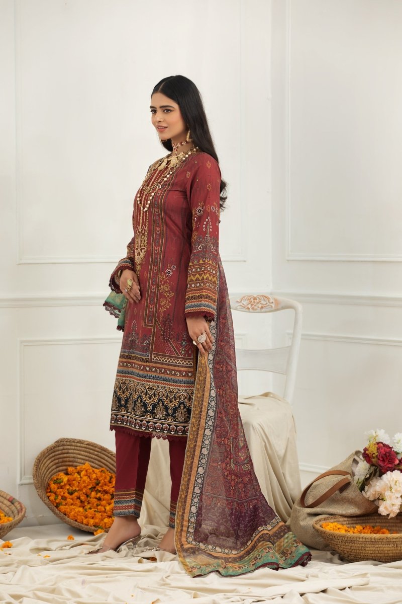 Parishey Cambric 3 Piece Suit PAR02-Designer dhaage