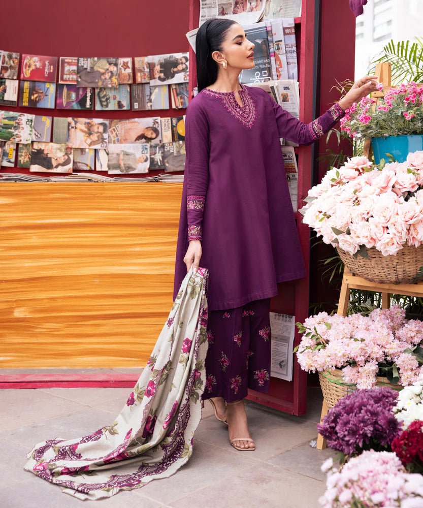 KHADDAR DRESS WITH KHADDAR CROSS MULTI SHAWL main image 1
