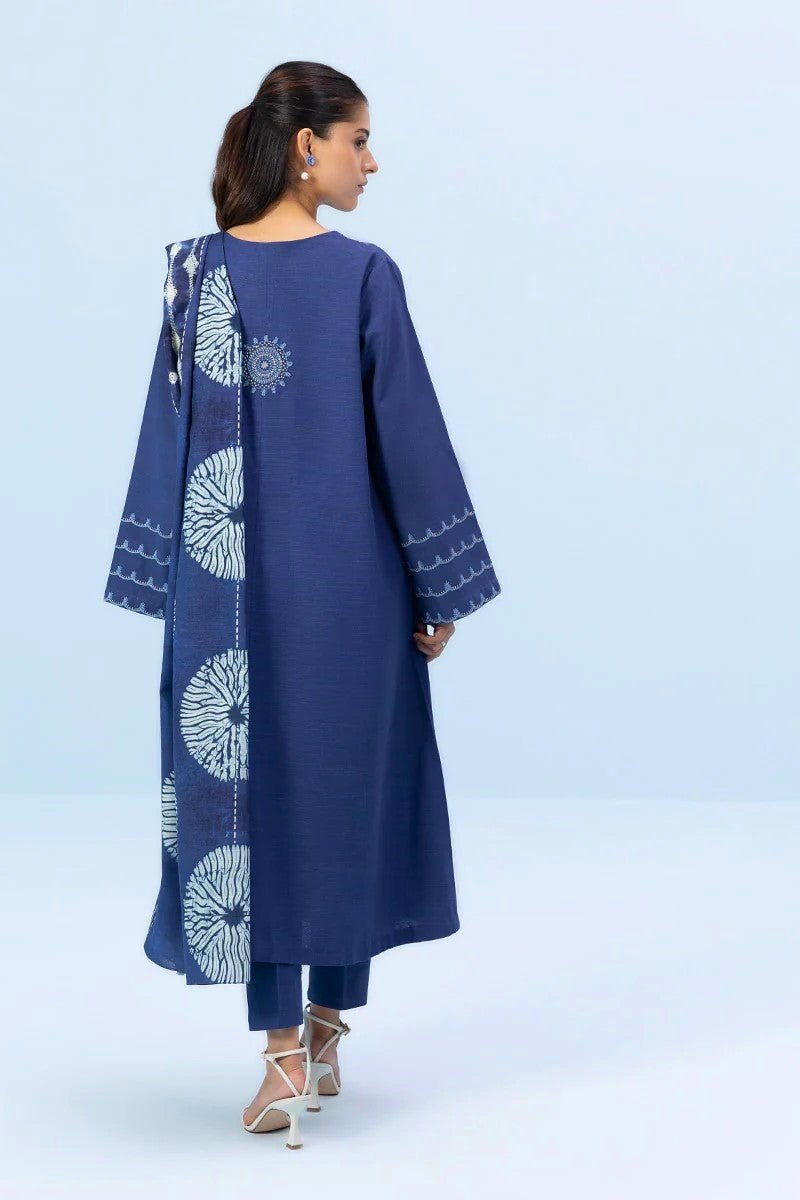 Batik Lilac Hiba 3pc - Embroidered Khaddar Dress