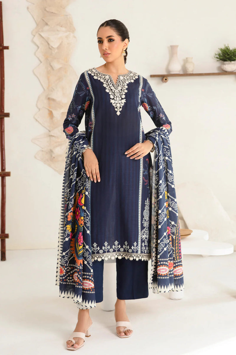 So Kamal Embroidered Khaddar 3 Piece Suit SKA68 - Designer dhaage