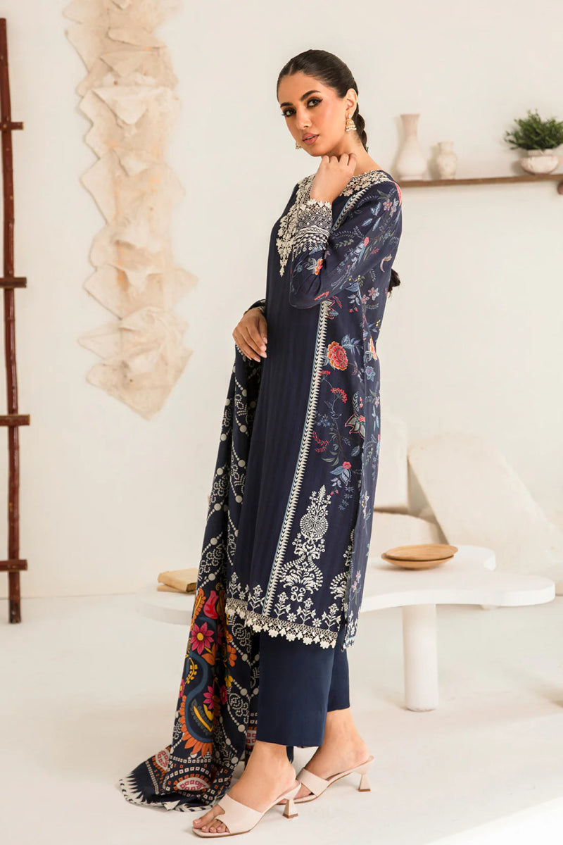 So Kamal Embroidered Khaddar 3 Piece Suit SKA68 - Designer dhaage