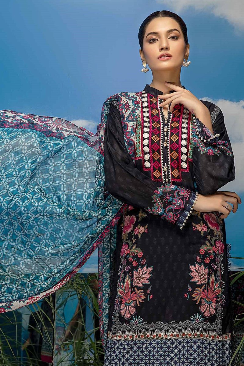 So Kamal Embroidered Lawn 3 Piece Suit SKA58-Designer dhaage