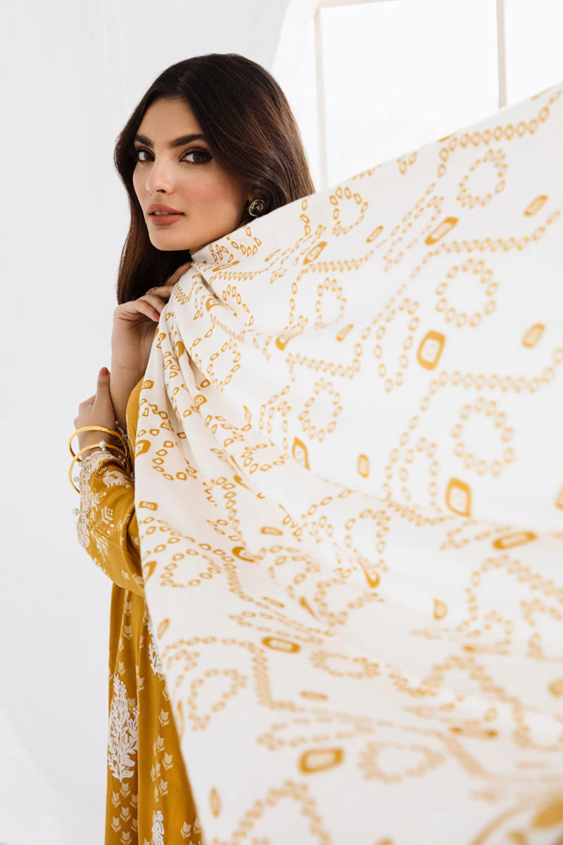 So Kamal Embroidered Linen 3 Piece Suit SKA63 - Designer dhaage