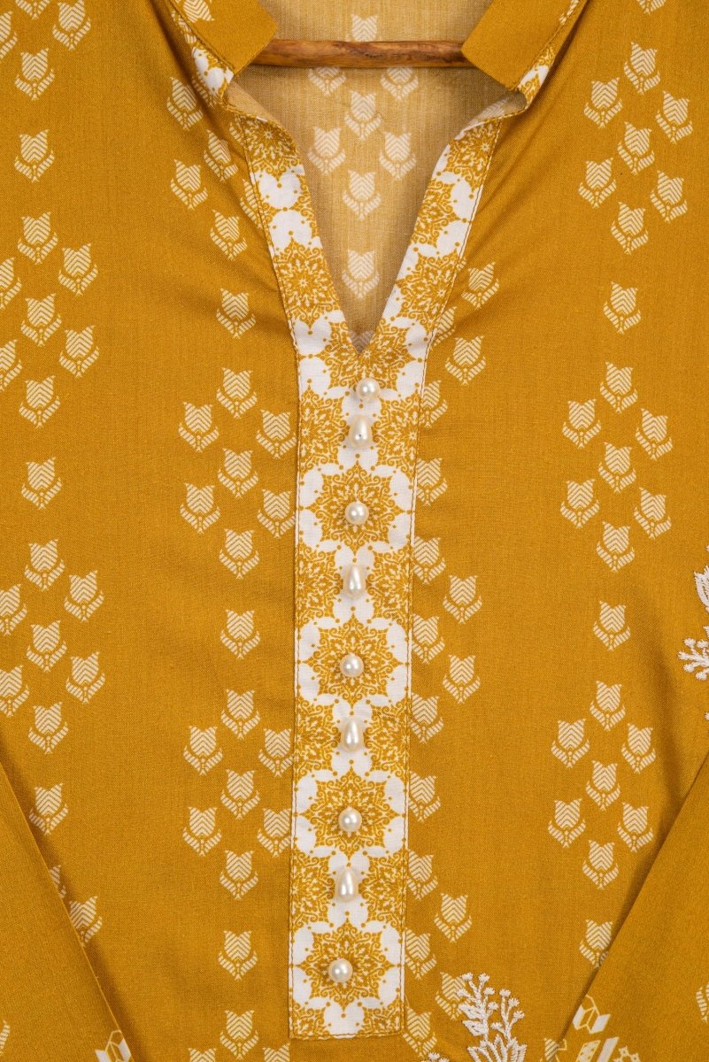 So Kamal Embroidered Linen 3 Piece Suit SKA63 - Designer dhaage