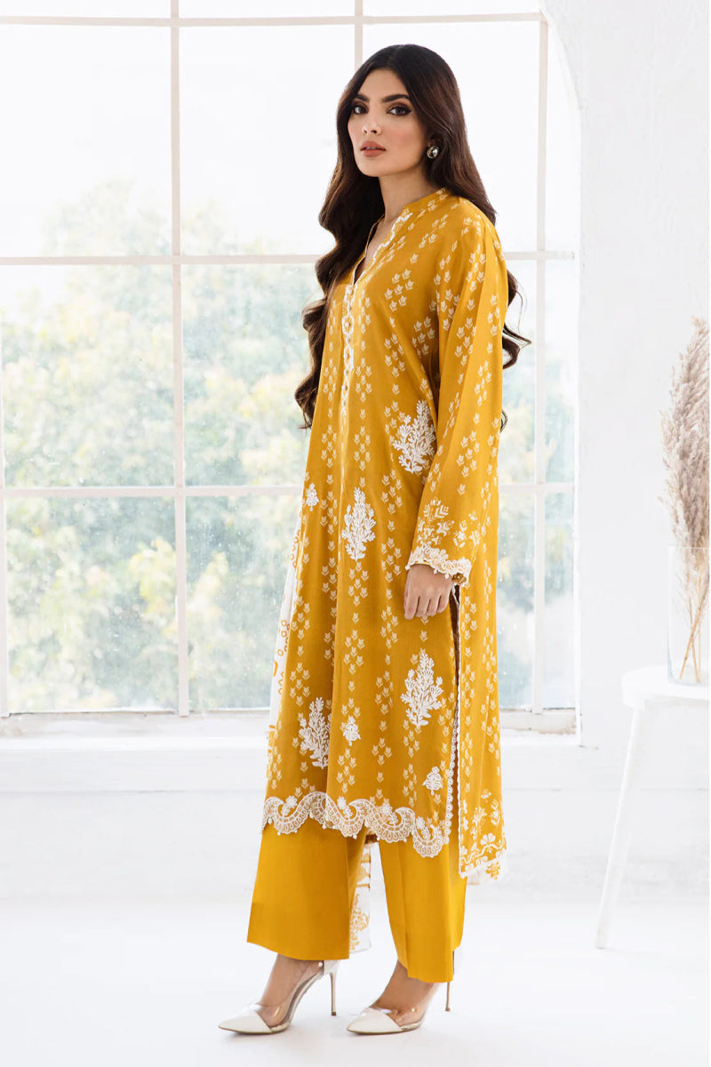 So Kamal Embroidered Linen 3 Piece Suit SKA63 - Designer dhaage