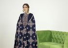 Allys Embroidered Karandi Peplum Palazzo Suit ALL101