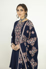 Allys Embroidered Karandi Peplum Palazzo Suit ALL101