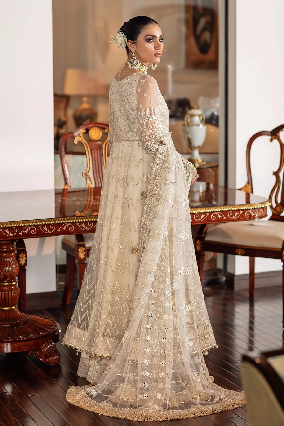 Baroque Chantelle Embroidered Net CH09-05-Designer dhaage