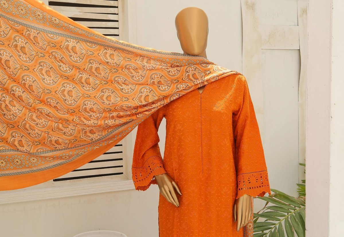 Bin Saeed Embroidered Dhanak 3 Piece Suit BIN124 - Designer dhaage