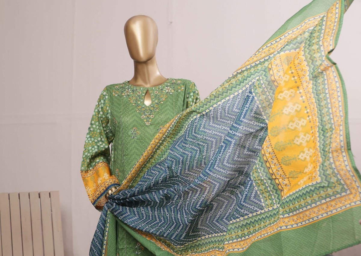 Bin Saeed Embroidered Lawn Unstitched 3 Piece Suit - D-03 - BS26UNE - Pink - Summer Collection main image 1
