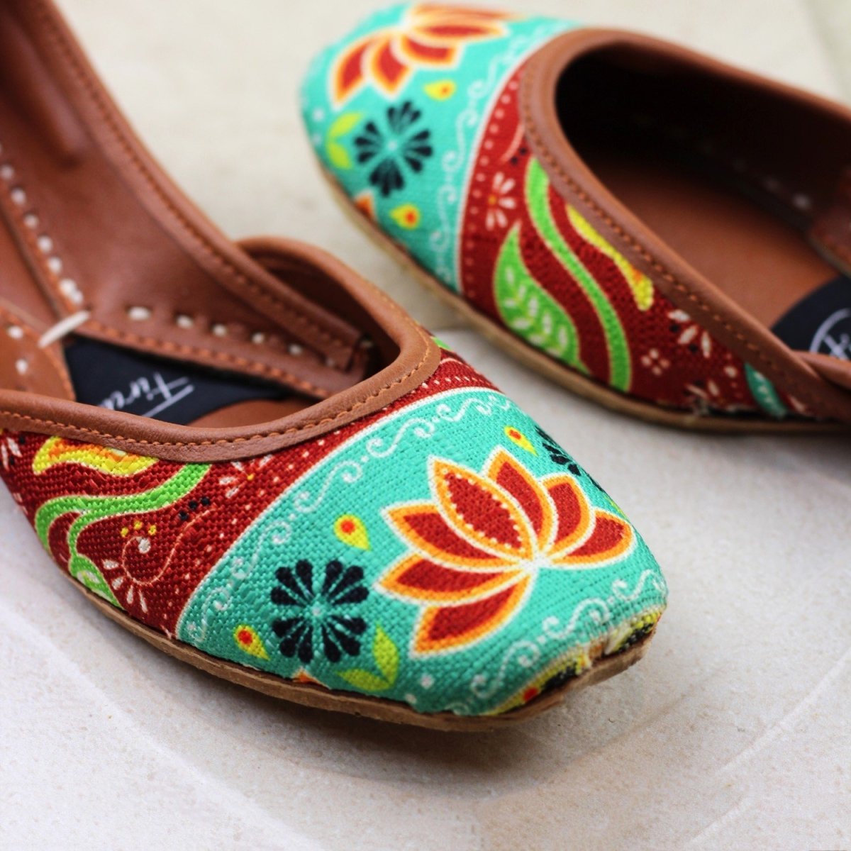 Firuz Shoes Pakistani Truck Art Khussa FIR08-Designer dhaage