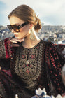 Maria B Linen DL-805-Black and Maroon