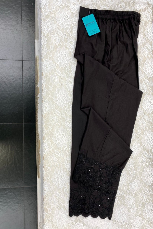 Mihrimah Embroidered Black Trousers MIH52-Designer dhaage