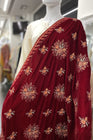 Mihrimah Embroidered Velvet Shawl MIH22-Designer dhaage